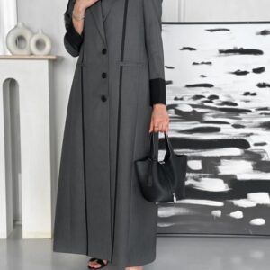 Grey and Black Abaya for Working Women